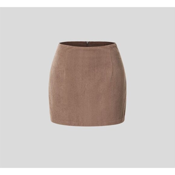 Halara High Waisted Corduroy Casual Skirt Sz 2XL Tan Brown Invisible Zipper 2-in - Picture 12 of 12